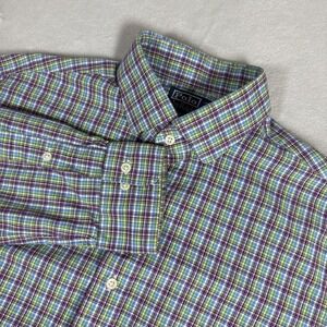 Polo Ralph Lauren Men's Large Multicolor Plaid Long Sleeve Button Front Shirt